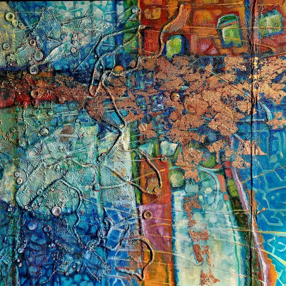 Abstract painting by Colombian artist Liliana Gómez